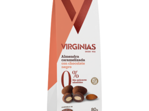 Almendra caramelizada con chocolate negro 0%